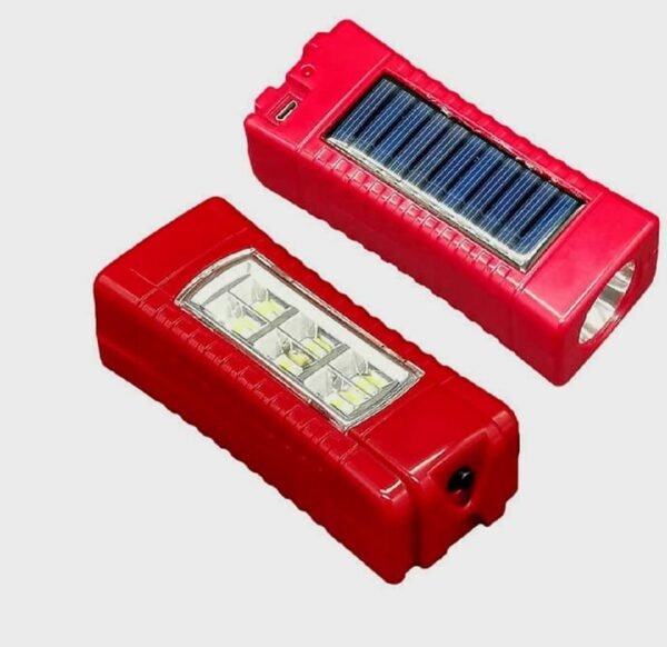 led light solar and electric rechargeable emergency battery and torch light
