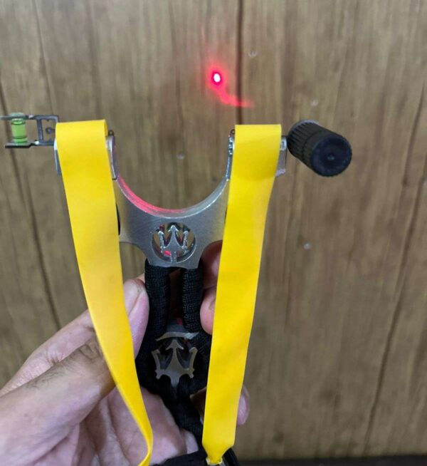 the ultimate slingshot lot imported full stainless steel body laser slingshot with flat rubber band (random design) - Image 4