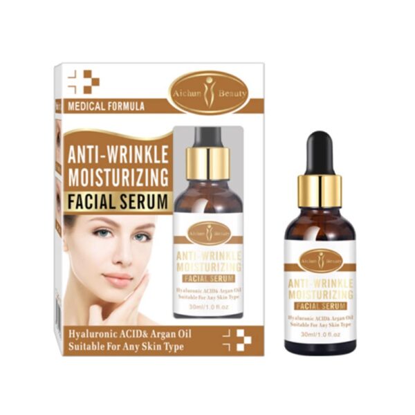 aichun beauty anti-wrinkle moisturizing facial serum - hyaluronic acid, argan oil - 2in1 care - 30ml - Image 5