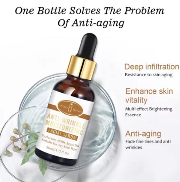aichun beauty anti-wrinkle moisturizing facial serum - hyaluronic acid, argan oil - 2in1 care - 30ml - Image 8