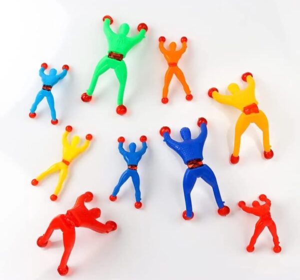 pack of 20 sticky spider man climbing wall toy for kids sticky wall climbers spider men toys (random color) - Image 2