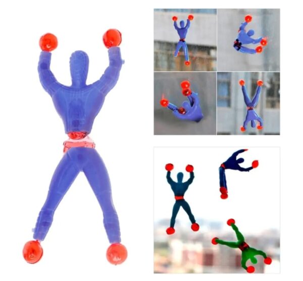 pack of 20 sticky spider man climbing wall toy for kids sticky wall climbers spider men toys (random color)