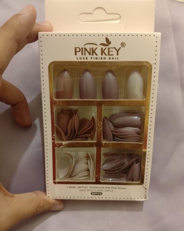 96 pcs nude colors nail pack without glue or sticker (random color) - Image 3