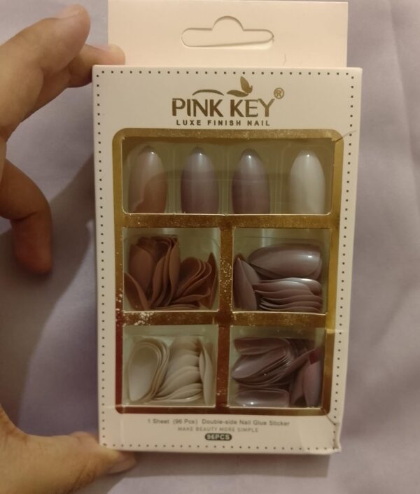 96 pcs nude colors nail pack without glue or sticker (random color) - Image 4
