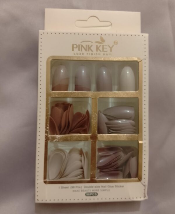 96 pcs nude colors nail pack without glue or sticker (random color) - Image 2