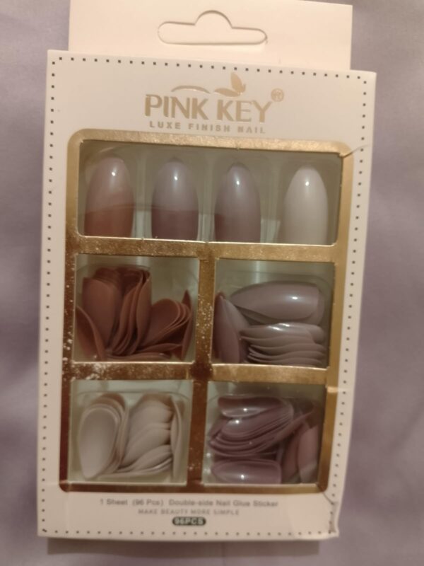 96 pcs nude colors nail pack without glue or sticker (random color) - Image 5