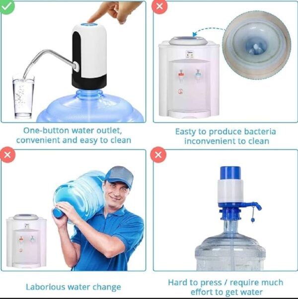 electric water dispenser portable automatic electric water pump drinking bottle switch usb rechargeable water pump machine - Image 4