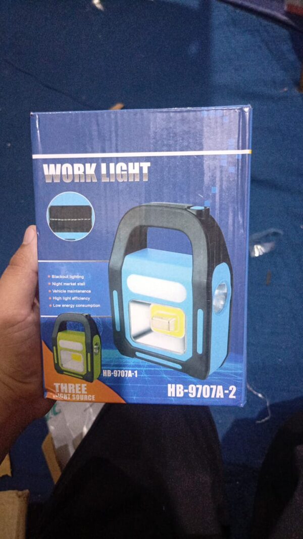 work light  emergency light / rechargeable, solar charging, usb charging work light / camping light / outdoor portable light hb-9707b-2 / - Image 2