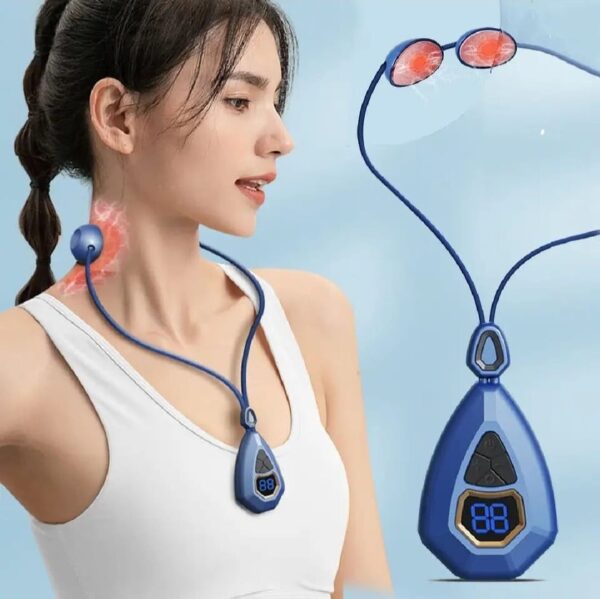 smart neck massager ems pulse heating pendant cervical spine massage deep tissue neck protector pain relief health care tool (random color)