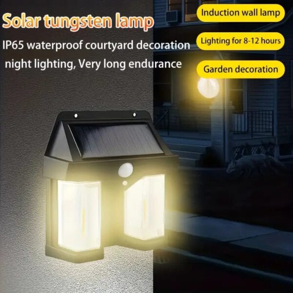 double head antique solar sensor lamp solar warm lighting lamp outdoor wall lights - Image 5