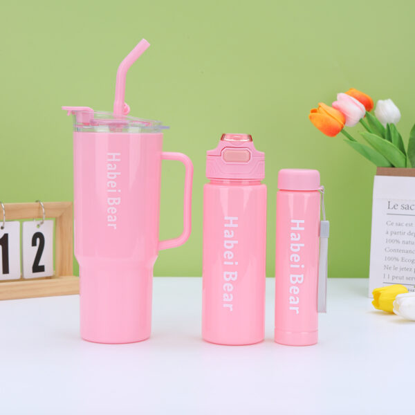 3pcs bottle set with straw (random color) - Image 3