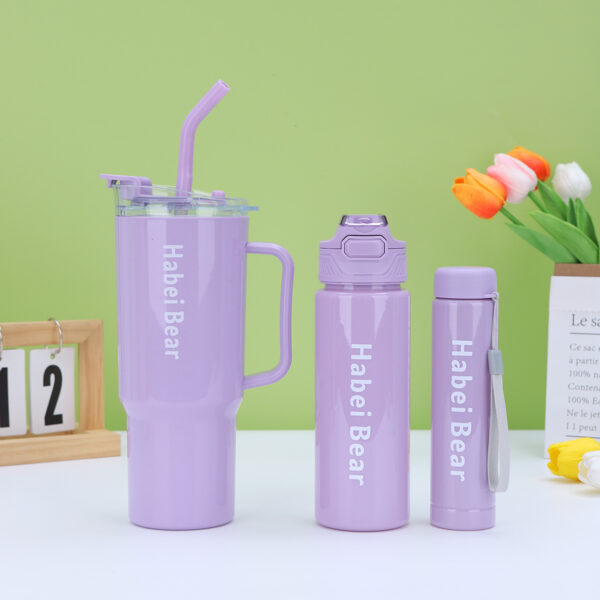 3pcs bottle set with straw (random color) - Image 4