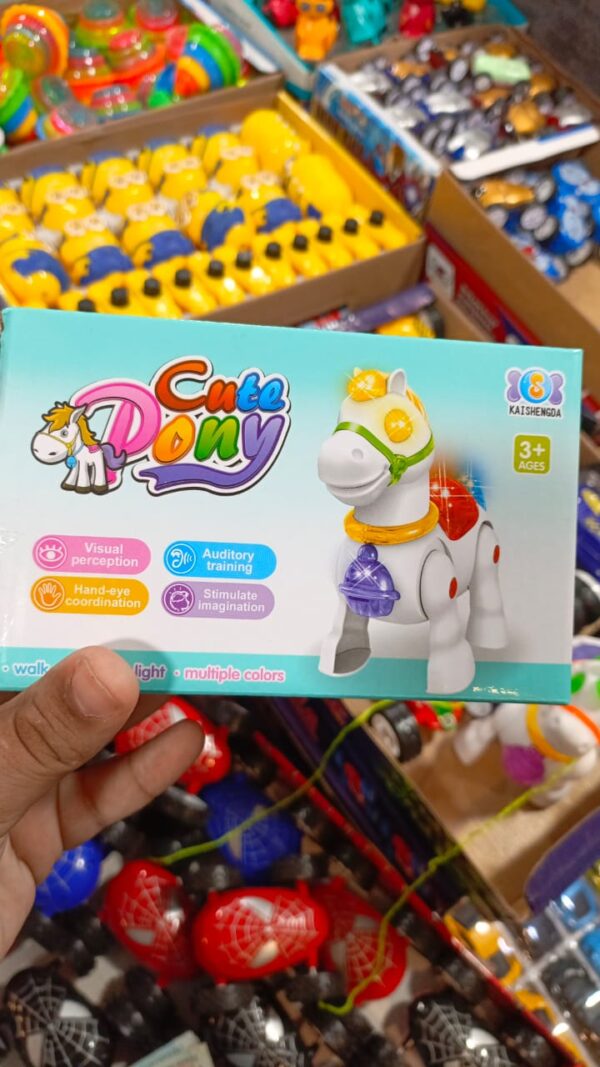 walking musical pony horse - lights and sounds - interactive kid fun toy (random color) - Image 2