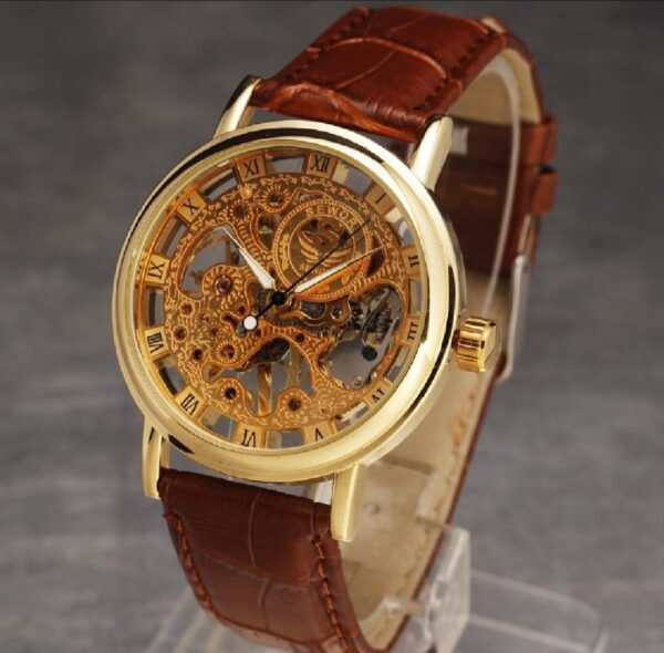 skeleton watch  stylish watch leather strap - Image 2