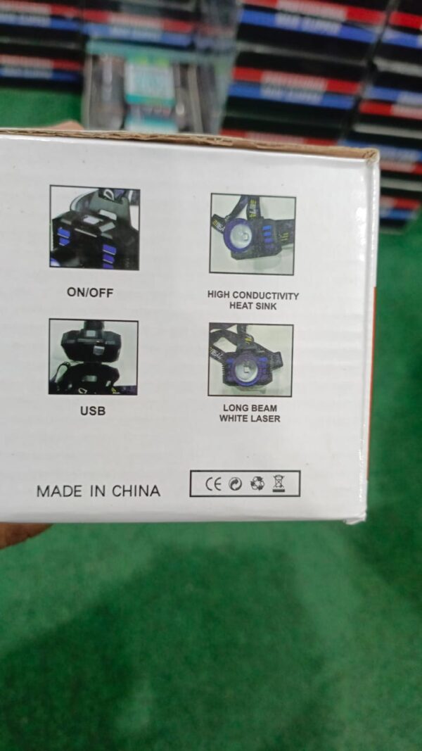 headlamp rechargeable powerful head lamp with built-in battery outdoor camping headlight head flashlight head light - Image 3