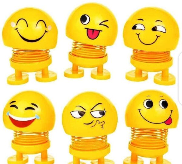 6 pcs cute emoji bobble head dolls dancing toys for home and car decoration - Image 2