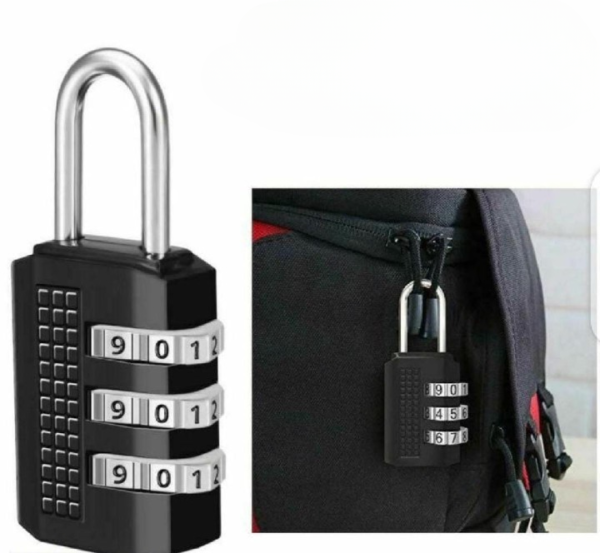 3 digit combination padlock for locker luggage suitcase travel bag (random color)