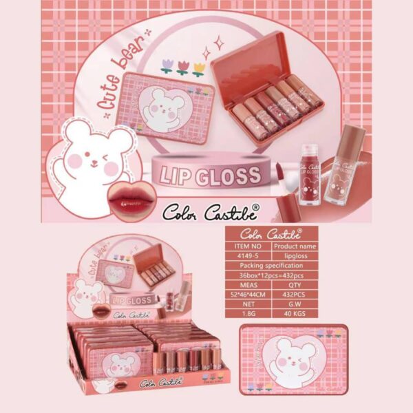 6 in 1 pack color castle nude lip gloss - Image 2