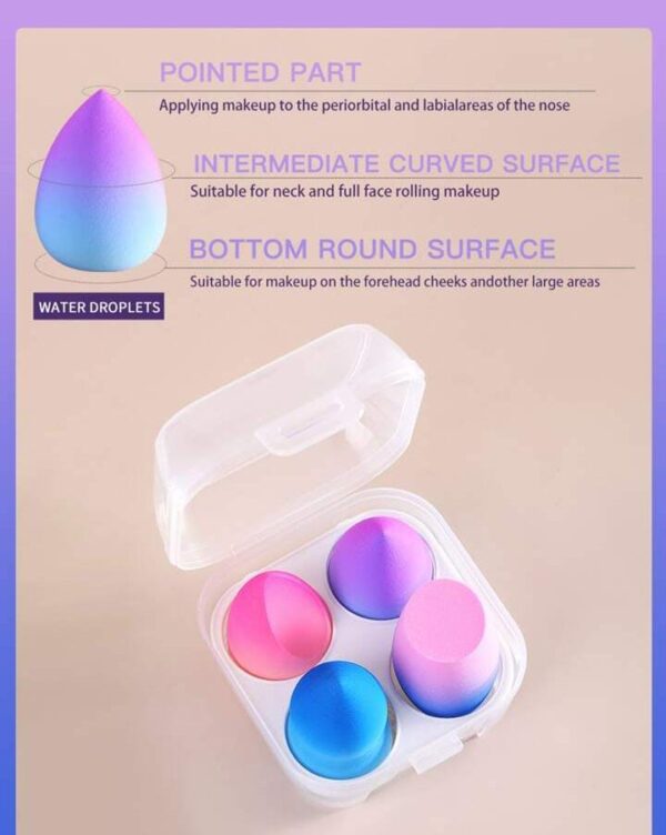 pack of 4 – beauty blender with plastic case (random color) - Image 5