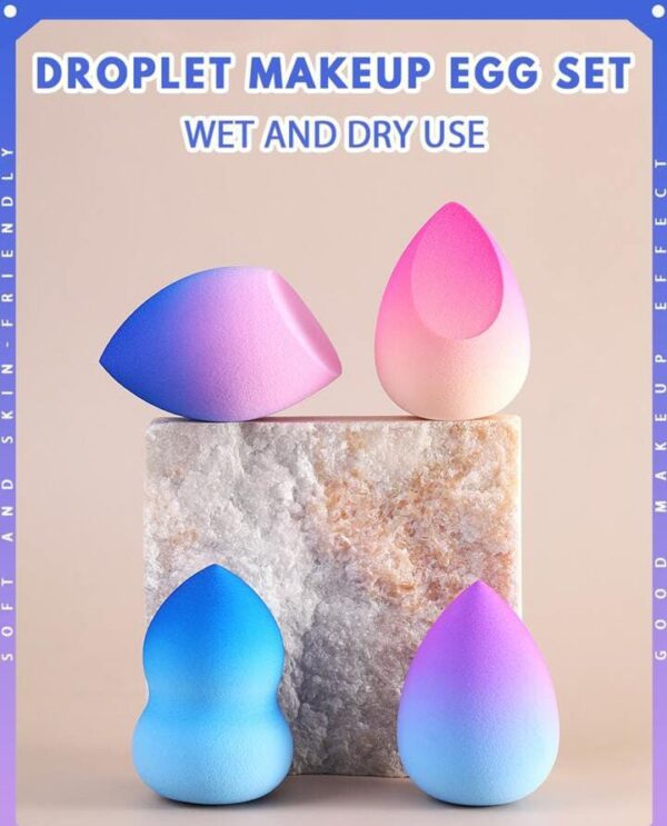pack of 4 – beauty blender with plastic case (random color) - Image 4