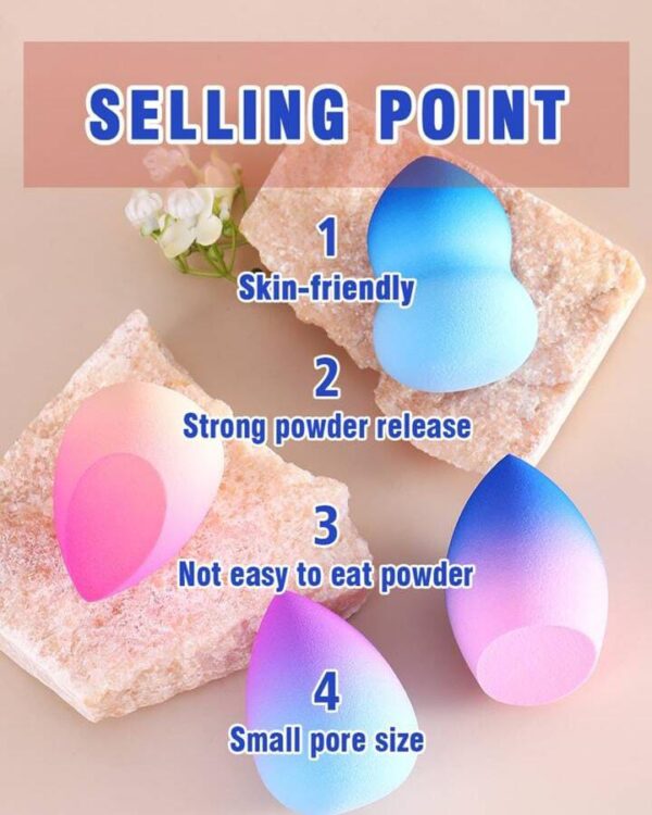 pack of 4 – beauty blender with plastic case (random color) - Image 3