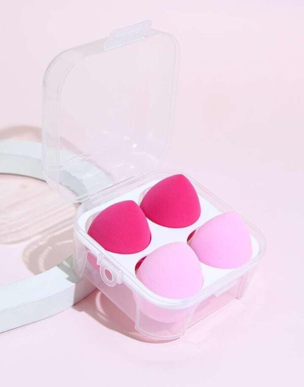 pack of 4 – beauty blender with plastic case (random color) - Image 2
