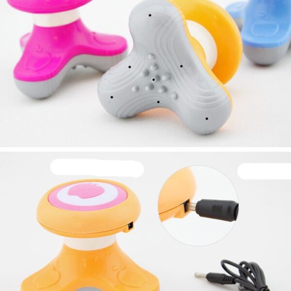 mini hand body massager portable handled triangle vibrational electric massager (random color) - Image 3
