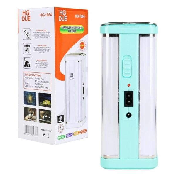 solar rechargeable lantern light best emergency flash light for home & outdoor - hg-1664 (random color) - Image 3