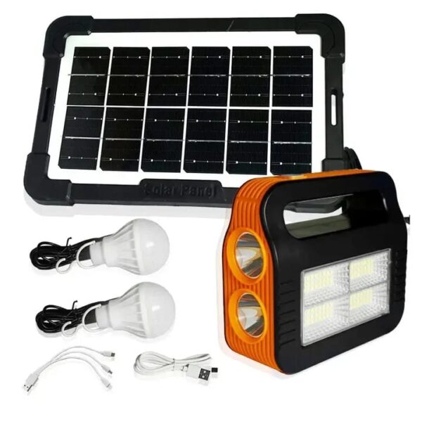 solar powered light system flashlight, emergency mobile power bank, wireless power supply system for travel camping hiking (random color)