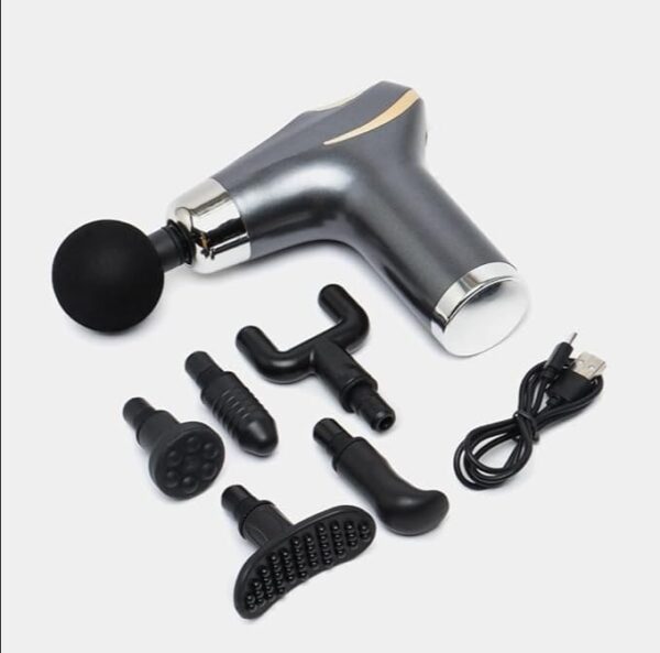 compact power massager gun with 6 interchangable heads cy-002 - Image 4