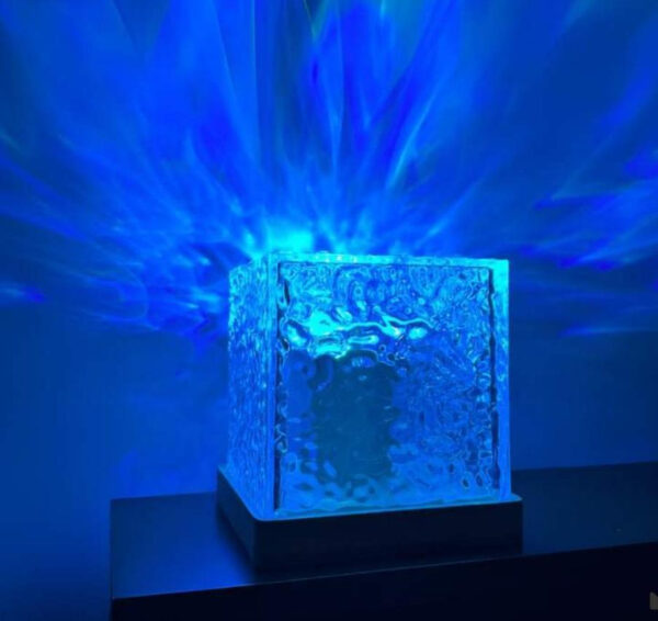 dynamic rotating water ripple night light 3 colors flame crystal lamp for living room study bedroom (no remote  attached usb cable) - Image 4