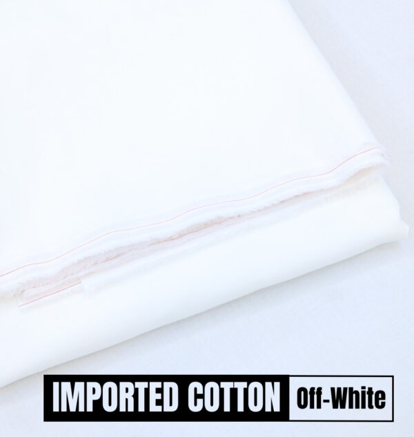 2 piece off white  unstitched fabric gents cotton - Image 3