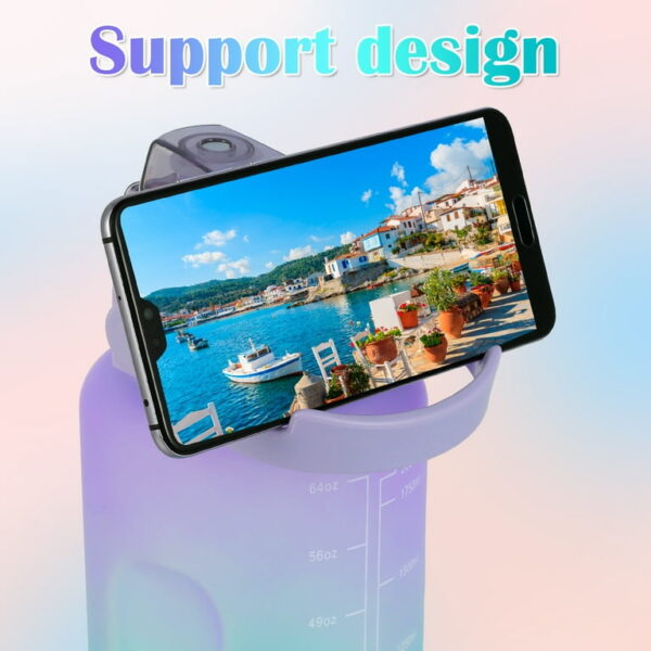3 pack water bottles with  2l large bottle 700mlportable bottle and 300ml mini bottle motivational (random color) - Image 8