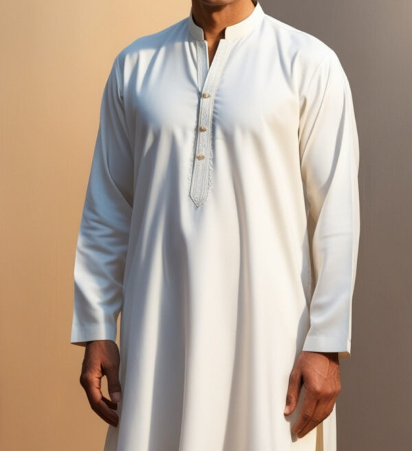 2 piece off white  unstitched fabric gents cotton