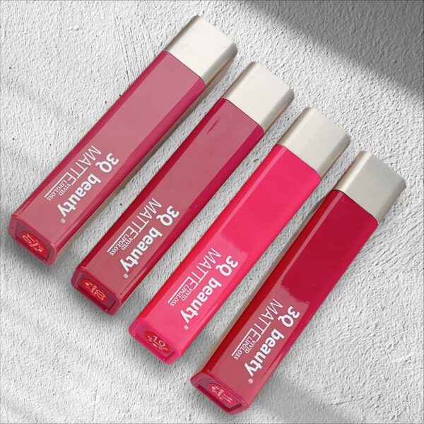 pack of 4  3q beauty matte vived lipgloss (waterproof) - Image 3
