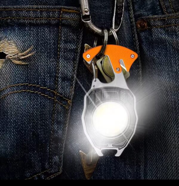 multifunction keychain cob work lights strong magnet mini torch with cigarette lighter screwdriver usb rechargeable flashlight (random color) - Image 5