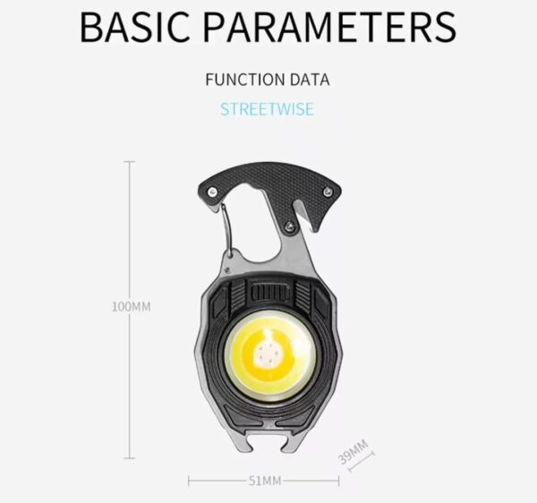 multifunction keychain cob work lights strong magnet mini torch with cigarette lighter screwdriver usb rechargeable flashlight (random color) - Image 8