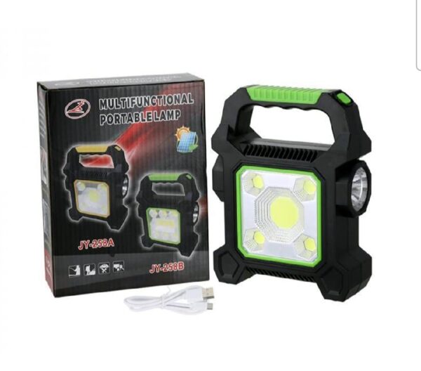 multifunctional solar portable emergency lamp jy-258a | led torch light powerbank for outdoor camping