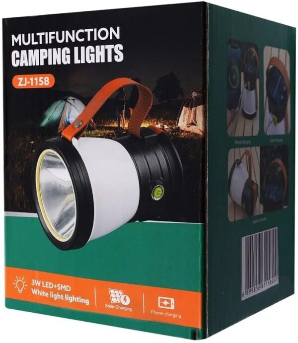 emergency light multifunctional camping lantern lamp, black and white - zj-1158