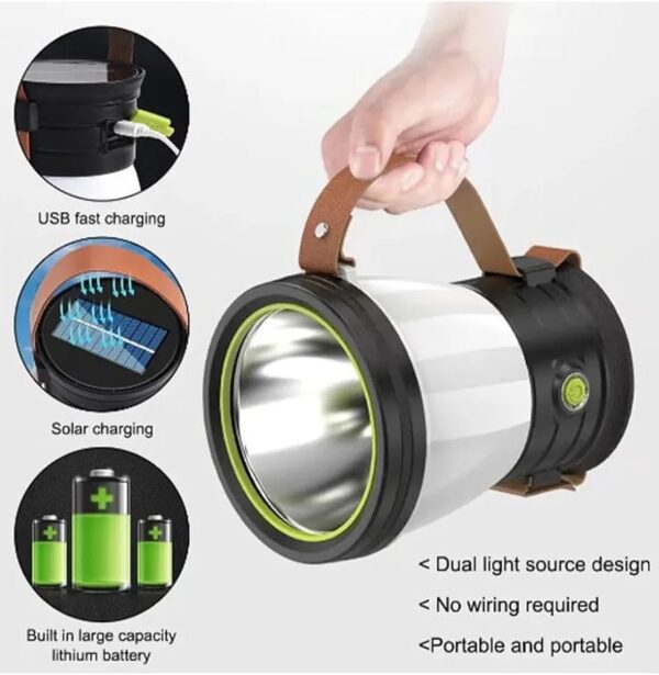 emergency light multifunctional camping lantern lamp, black and white - zj-1158 - Image 3