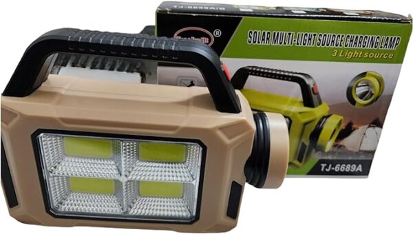 rechargeable led flashlight with solar panel - 6689a (random color) - Image 6