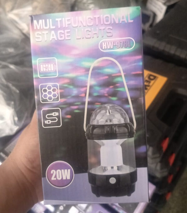 rechargeable 2-in-1 outdoor camping lamp & disco/fancy light stage light with usb cable (random color) - Image 7