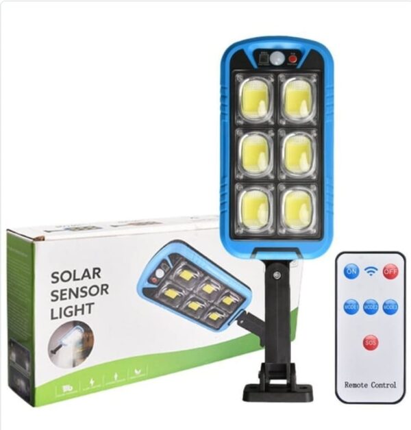 solar street cob light with sensor zb-150b | motion sensor security streetlights for parking lot - remote control (random color) - Image 4