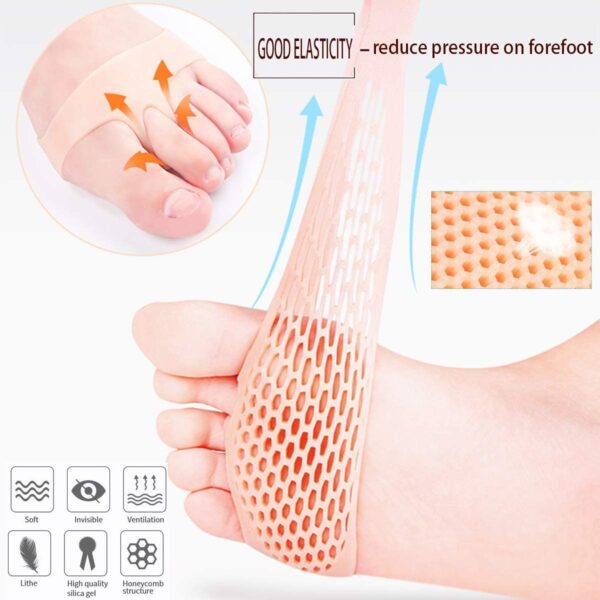 silicone gel half toe heel sleeve | forefoot insole shoes pain relief pads for men and women - Image 3