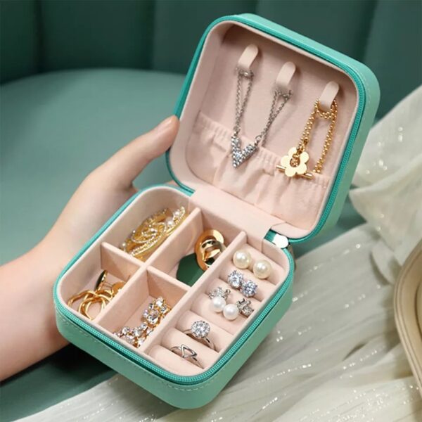 travel leather pocket jewellery organizer  with box (mix/random color) - Image 6