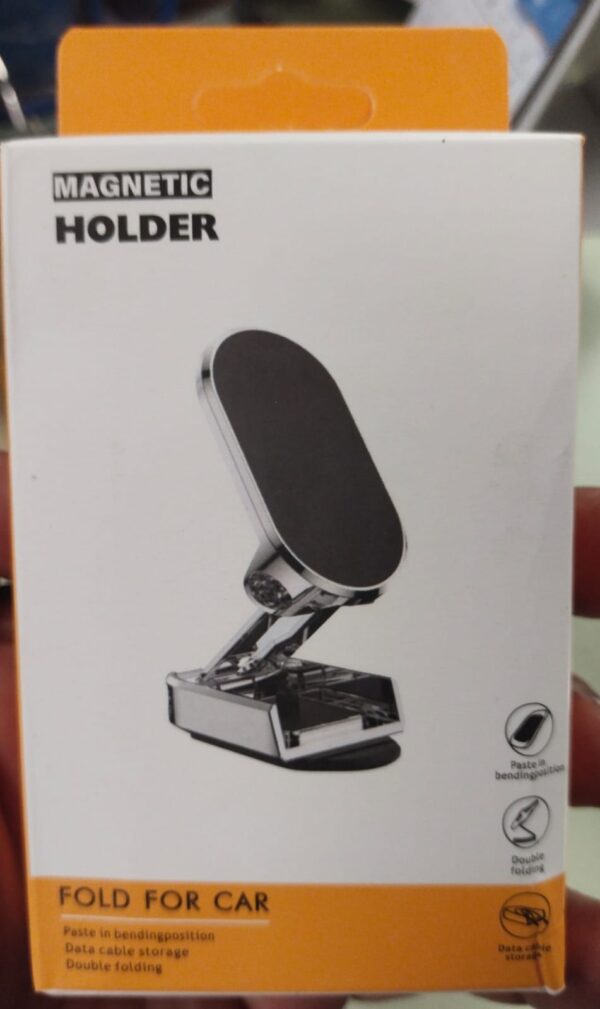 folding car mobile phone bracket base strong magnetic suction 360 degree rotating adjustable height air outlet navigation holder - Image 2