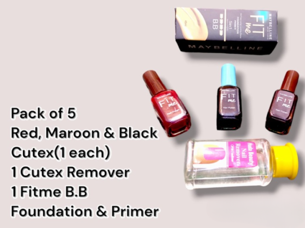5 in 1 makeup beauty deal  nail polish, nail polish remover, foundation, primer - Image 4