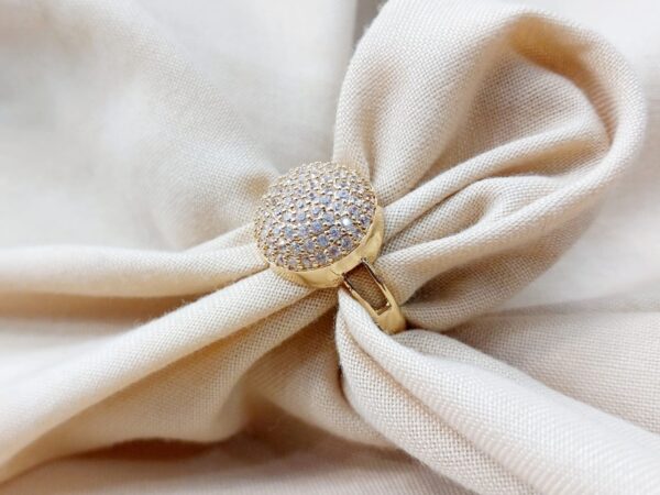 golden elegant royal trendy shinny crystal fashion jewelry ring