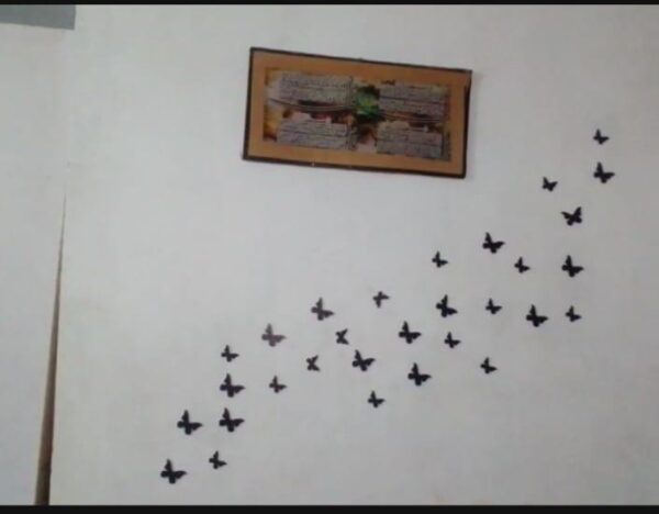 buy one get one free 3d wall clock with light and pack of 30 butterfly - Image 2