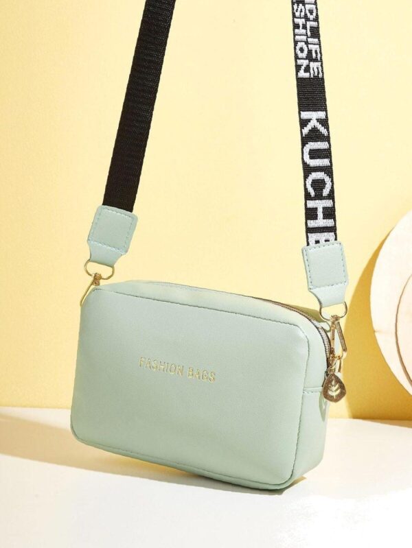 pu leather  wide strap crossbody bag simple style small shoulder bags for women - Image 16